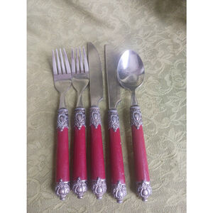 Hampton Silversmiths Stella Red Stainless Silverware Flatware